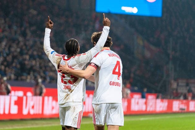 Deutschland: 2. Bundesliga 2025 2026 23. Spieltag, VfL Bochum vs. 1. FC Nürnberg Freitag, 20.02.2026 Vonovia Ruhr Stadion, Nordrhein-Westfalen Tor zum 0:1 durch Luka Lochoshvili (1. FC Nürnberg, 24) Jubel Freude Emotionen Torjubel Fabio Gruber (1. FC Nürnberg, 4)