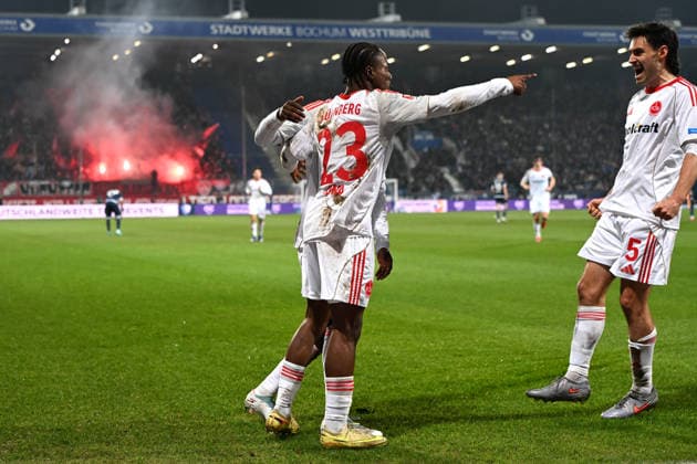 Mohamed Ali Zoma (1. FC Nuernberg) Torjubel, jubelt mit seiner Mannschaft nach dem Treffer zum 0:1 waehrend des spiels der 2. Bundesliga zwischen VfL Bochum und 1. FC Nürnberg, Vonovia Ruhrstadion am 20. February 2026 in Bochum, Deutschland. (Foto von Ralf Treese DeFodi Images) +++ Mohamed Ali Zoma (1. FC Nuernberg) celebrates after scoring his team™s first goal with teammates during the 2. Bundesliga match between VfL Bochum and 1. FC Nürnberg at Vonovia Ruhrstadion on February 20, 2026 in Bochum, Germany. (Photo by Ralf Treese DeFodi Images) (Photo by Ralf Treese DeFodi Images) -