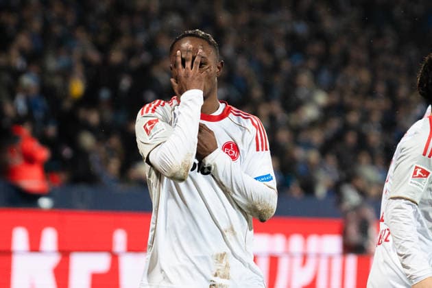 Deutschland: 2. Bundesliga 2025 2026 23. Spieltag, VfL Bochum vs. 1. FC Nürnberg Freitag, 20.02.2026 Vonovia Ruhr Stadion, Nordrhein-Westfalen Tor zum 0:1 durch Mohamed Ali Zoma (1. FC Nürnberg, 23) Jubel Freude Emotionen Torjubel