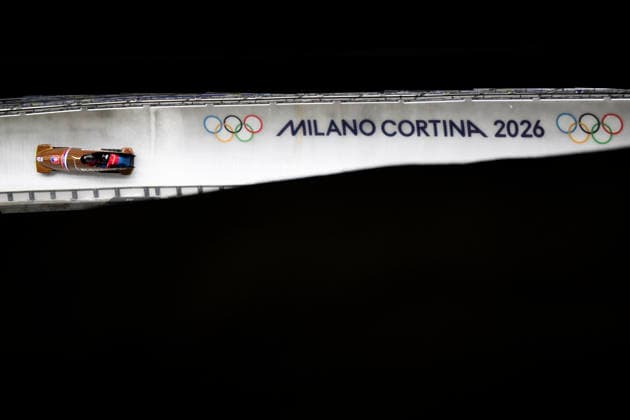 260220 Viktoria Cernanska and Lucia Mokrasova of Slovakia compete in 2-woman bobsleigh heat 1 during day 14 of the 2026 Winter Olympics on February 20, 2026 in Cortina. Photo: Jon Olav Nesvold BILDBYRAN COP 217 JE0126 Olympic Games, Olympische Spiele, Olympia, OS olympics winter olympics os ol olympiska spel vinter-os olympiske leker milano cortina 2026 milan cortina 2026 milano cortina 2026 olympic games milano cortina 2026 winter olympic games milano cortina-os milano cortina-ol vinter-ol 14bbeng bob bobsleigh dam *** 260220 Viktoria Cernanska and Lucia Mokrasova of Slovakia compete in 2 woman bobsleigh heat 1 during day 14 of the 2026 Winter Olympics on February 20, 2026 in Cortina Photo Jon Olav Nesvold BILDBYRAN COP 217 JE0126 olympic games olympics winter olympics os ol olympiska spel vinter os olympiske leker milano cortina 2026 milan cortina 2026 milano cortina 2026 olympic games milano cortina 2026 winter olympic games milano cortina os milano cortina ol vinter ol 14bbeng bob bobsleigh dam  Copyright: JONxOLAVxNESVOLD BB260220JE096