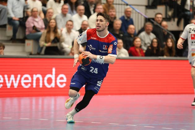 Elias Fuegel (HBW Balingen-Weilstetten, 24) HBW Balingen Weilstetten - VFL Luebeck-Schwartau, Handball 2.Bundesliga, 20.Spieltag, Saison 2025 2026, 20.02.26 HBW Balingen Weilstetten - VFL Luebeck-Schwartau, Handball 2.Bundesliga, Spieltag 20, Saison 2025 2026, 20.02.26 Balingen Copyright: xEibner-Pressefoto KirstenxThiemax