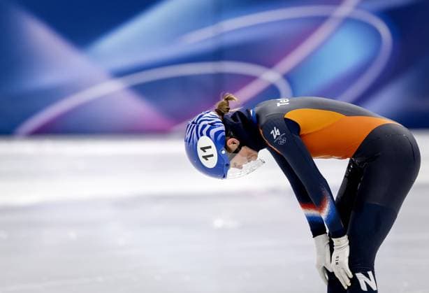 MILAN - Michelle Velzeboer during the 1500-meter short track Speed skating, Eisschnelllauf quarterfinals at the Milan Ice Skating Arena at the Milan Winter Olympics. ROBIN VAN LONKHUIJSEN ANP xVIxANPxSportx xxANPxIVx 551306054 originalFilename: 551306054.jpg