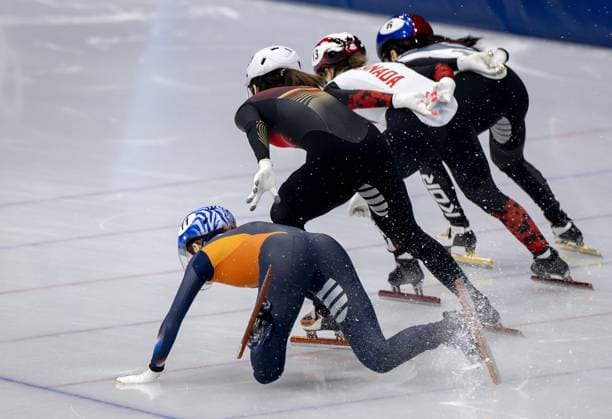 MILAN - Michelle Velzeboer during the 1500-meter short track Speed skating, Eisschnelllauf quarterfinals at the Milan Ice Skating Arena at the Milan Winter Olympics. SEM VAN DER WAL ANP xVIxANPxSportx xxANPxIVx 551306486 originalFilename: 551306486.jpg