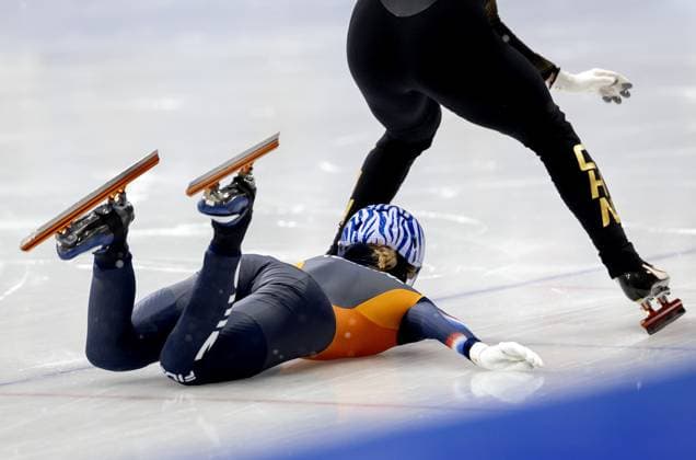 MILAN - Michelle Velzeboer during the 1500-meter short track Speed skating, Eisschnelllauf quarterfinals at the Milan Ice Skating Arena at the Milan Winter Olympics. ROBIN VAN LONKHUIJSEN ANP xVIxANPxSportx xxANPxIVx 551306721 originalFilename: 551306721.jpg