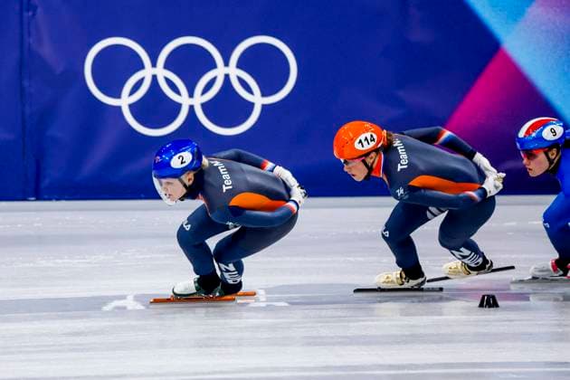 Xandra Velzeboer of the Netherlands and Suzanne Schulting of the Netherlands and Elisa Confortola of Italy Women s 1500m Quarterfinals, Milano Cortina 2026 Winter Olympics: Day 14, Short Track Speed skating, Eisschnelllauf - Milano Cortina 2026 Winter Olympics: Day 14, Milano Speed Skating Stadium, February 20, 2026, Milan, Italy.