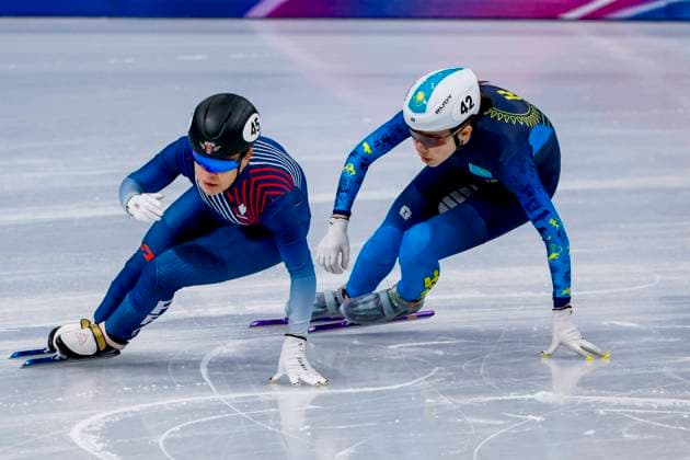 Olga Tikhonova of Kazakhstan Women s 1500m Quarterfinals, Milano Cortina 2026 Winter Olympics: Day 14, Short Track Speed skating, Eisschnelllauf - Milano Cortina 2026 Winter Olympics: Day 14, Milano Speed Skating Stadium, February 20, 2026, Milan, Italy.