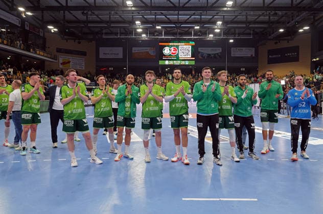 20.02.2026, xovx, Handball Daikin Handball Bundesliga, HSG Wetzlar - SC DHfK Leipzig Jubel bei den Spielern der HSG Wetzlar nach dem 26:26 gegen den SC DHfK Leipzig Wetzlar Buderus-Arena Hessen Deutschland (DE)