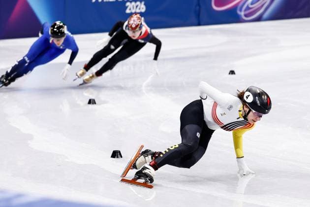 MILAN , 20-02-2026 , Milano Ice Skating Arena , Olympic Winter games, Winterspiele,Spiele, Summer games 2026 - Short Track 20-02 Women 1500m Quarterfinals , Picture shows Hanne Desmet Olympic Winter Games 2026 - Short Track 20-02  x201765382x Copyright: