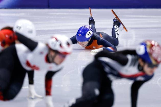 2026-02-20 Short Track Speed skating, Eisschnelllauf - Milano Cortina 2026 Winter Olympics - Day 14 MILAN, ITALY - FEBRUARY 20: Michelle Velzeboer of the Netherlands competing in the Women s 1500m during Day 14 of Short Track Speed Skating - Milano Cortina 2026 Winter Olympics at Milano Ice Skating Arena on February 20, 2026 in Milan, Italy. (Photo by Joris Verwijst BSR Agency) Milan Italy Content not available for redistribution in The Netherlands directly or indirectly through any third parties. Copyright: xBSRxAgencyx