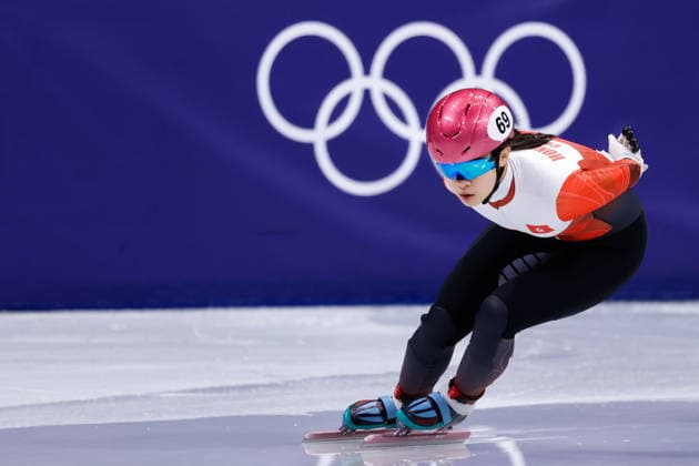 2026-02-20 Short Track Speed skating, Eisschnelllauf - Milano Cortina 2026 Winter Olympics - Day 14 MILAN, ITALY - FEBRUARY 20: Ching Yan Lam of Hongkong competing in the Women s 1500m during Day 14 of Short Track Speed Skating - Milano Cortina 2026 Winter Olympics at Milano Ice Skating Arena on February 20, 2026 in Milan, Italy. (Photo by Joris Verwijst BSR Agency) Milan Italy Content not available for redistribution in The Netherlands directly or indirectly through any third parties. Copyright: xBSRxAgencyx