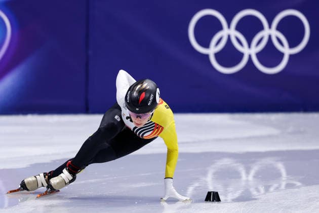 2026-02-20 Short Track Speed skating, Eisschnelllauf - Milano Cortina 2026 Winter Olympics - Day 14 MILAN, ITALY - FEBRUARY 20: Hanne Desmet of Belgium competing in the Women s 1500m during Day 14 of Short Track Speed Skating - Milano Cortina 2026 Winter Olympics at Milano Ice Skating Arena on February 20, 2026 in Milan, Italy. (Photo by Joris Verwijst BSR Agency) Milan Italy Content not available for redistribution in The Netherlands directly or indirectly through any third parties. Copyright: xBSRxAgencyx