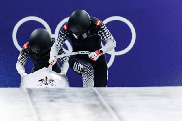 OLYMPICS - Winter Olympic Games, Olympische Spiele, Olympia, OS Milano Cortina 2026 CORTINA D AMPEZZO,ITALY,20.FEB.26 - OLYMPICS, BOBSLEIGH - Winter Olympic Games Milano Cortina 2026, 2-woman, heat 1 and 2. Image shows Katrin Beierl and Christina Simone Williams (AUT).  GEPAxpictures xMaticxKlansek
