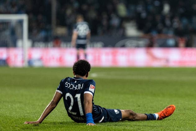 2. Fußball Bundesliga: VfL Bochum - 1. FC Nürnberg; 20.02.2026 Francis Onyeka (VfL Bochum, 21) 2. Fußball Bundesliga: VfL Bochum - 1. FC Nürnberg; Vonovia-Ruhrstadion, Bochum; 20.02.2026 DFL regulations prohibit any use of photographs as image sequences and or quasi video.