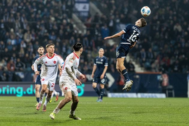 2. Fußball Bundesliga: VfL Bochum - 1. FC Nürnberg; 20.02.2026 Callum Marshall (VfL Bochum, 16) 2. Fußball Bundesliga: VfL Bochum - 1. FC Nürnberg; Vonovia-Ruhrstadion, Bochum; 20.02.2026 DFL regulations prohibit any use of photographs as image sequences and or quasi video.