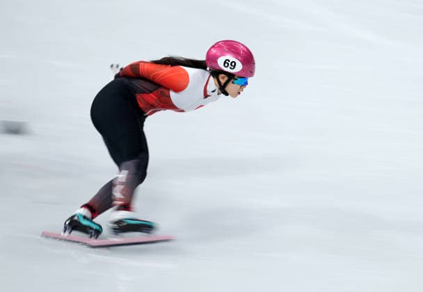 (260220) -- MILAN, Feb. 20, 2026 -- Lam Ching Yan of China s Hong Kong competes during the short track Speed skating, Eisschnelllauf women s 1500m quarterfinal at the Milan-Cortina 2026 Olympic Winter games, Winterspiele,Spiele, Summer games in Milan, Italy, Feb. 20, 2026. ) (MICO2026)ITALY-MILAN-OLYMPIC WINTER GAMES-SHORT TRACK SPEED SKATING-WOMEN S 1500M-QUARTERFINALS XuexYuge 