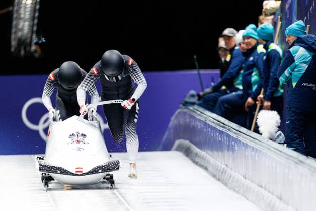 OLYMPICS - Winter Olympic Games, Olympische Spiele, Olympia, OS Milano Cortina 2026 CORTINA D AMPEZZO,ITALY,20.FEB.26 - OLYMPICS, BOBSLEIGH - Winter Olympic Games Milano Cortina 2026, 2-woman, heat 1 and 2. Image shows Katrin Beierl and Christina Simone Williams (AUT).  GEPAxpictures xMaticxKlansek