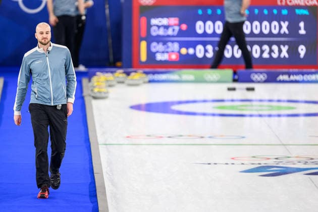 260220 Magnus Ramsfjell of Norway looks dejected after a men s curling bronze medal match between Norway and Switzerland during day 14 of the 2026 Winter Olympics on February 20, 2026 in Cortina. Photo: Jon Olav Nesvold BILDBYRAN COP 217 JE0128 curling Olympic Games, Olympische Spiele, Olympia, OS olympics winter olympics os ol olympiska spel vinter-os olympiske leker milano cortina 2026 milan cortina 2026 milano cortina 2026 olympic games milano cortina 2026 winter olympic games milano cortina-os milano cortina-ol vinter-ol 14 bbeng schweiz sveits norge norway *** 260220 Magnus Ramsfjell of Norway looks dejected after a men s curling bronze medal match between Norway and Switzerland during day 14 of the 2026 Winter Olympics on February 20, 2026 in Cortina Photo Jon Olav Nesvold BILDBYRAN COP 217 JE0128 curling olympic games olympics winter olympics os ol olympiska spel vinter os olympiske leker milano cortina 2026 milan cortina 2026 milano cortina 2026 olympic games milano cortina 2026 winter olympic games milano cortina os milano cortina ol vinter ol 14 bbeng schweiz sveits norge norway  Copyright: JONxOLAVxNESVOLD BB260220JE123
