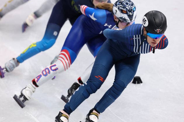 Winter Olympics - Short Track Speed skating, Eisschnelllauf Women s 1500m Aurelie Leveque of Team France competes in the Short Track Speed Skating Women s 1500m during Day 14 of the Milano Cortina 2026 Winter Olympics at Milano Ice Skating Arena on February 20, 2026 in Milan, Italy. Photo by Alexis Jumeau ABACAPRESS.COM Milan Italy  Copyright: xJumeauxAlexis ABACAx