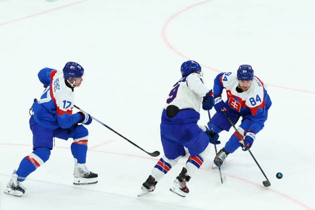 February 20, 2026, Milan, Lombardy, Italy: PAVOL REGENDA of Slovakia 84 drives the puck in the Semifinal game between Team United States (USA) and Team Slovakia (SVK) at the Milano Cortina 2026 Olympic Games, Olympische Spiele, Olympia, OS Olympics 2026: Milano Cortina: Ice hockey, Eishockey Men s Semifinal: USA:SVK  - ZUMAc179 20260220_oly_c179_149 Copyright: xMickaelxChavetx