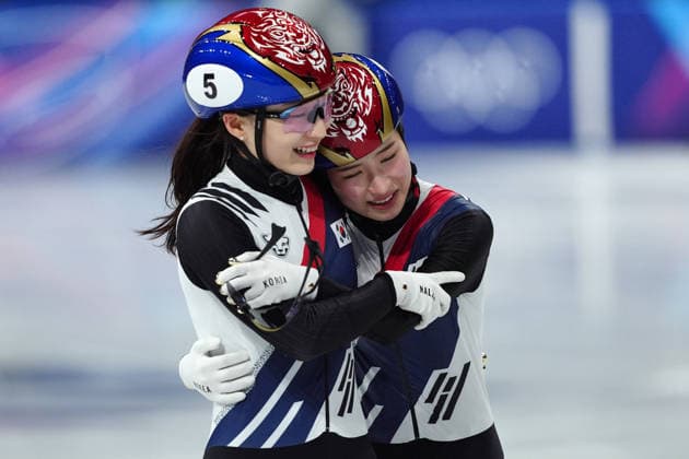 Kim Gilli gold medal and Choi Minjeong silver medal during the Short Track Speed skating, Eisschnelllauf Women s 1500m at the Milano Cortina 2026 Winter Olympics, in Milan (Italy) February 20, 2026 (Photo Claudio Furlan LaPresse)  Copyright: xClaudioxFurlan LaPressex