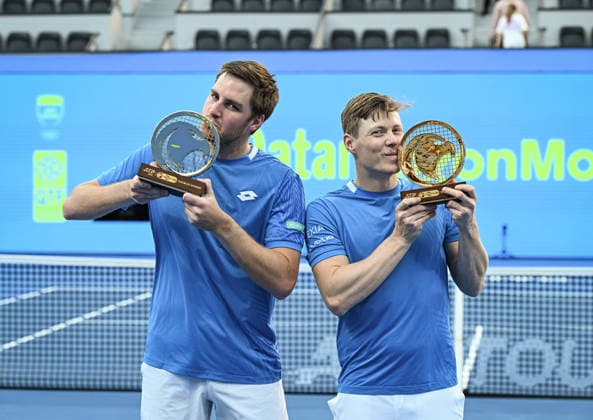 Qatar ExxonMobil Open 2026 Doubles Finals, winners Harri Heliovaara (r, FIN) with Henry Patten (GBR) Doubles Finals