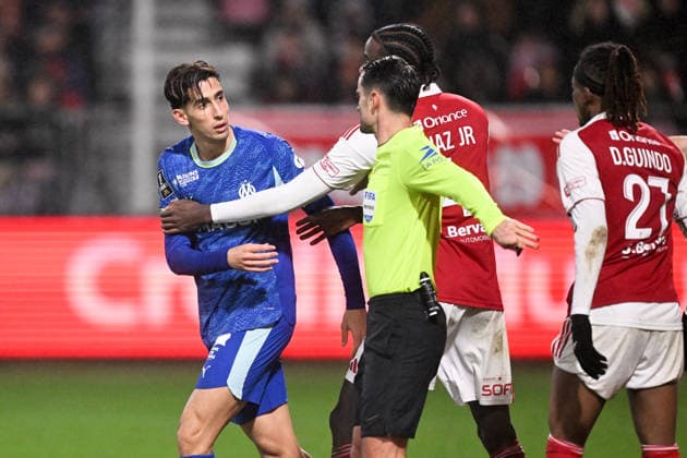 Stade Brestois 29 v Olympique de Marseille - Ligue 1 McDonald s 2025 2026 21 Nayef AGUERD (om) during the Ligue 1 McDonald s match between Brest and Marseille at Stade Francis-Le Ble on February 20, 2026 in Brest, France. Brest France  Copyright: xFEPx 776461932