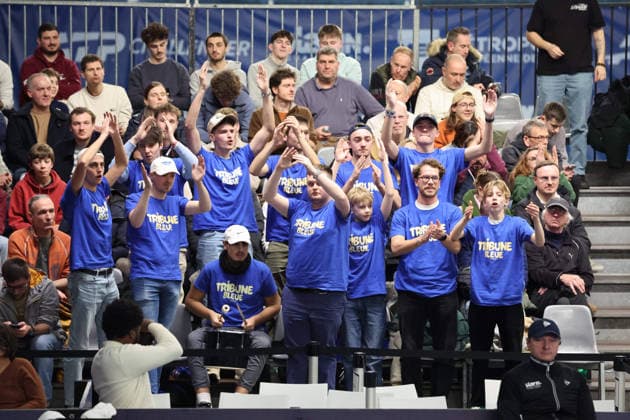 TENNIS : Play In Challenger Lille 2026 - ATP, Tennis Herren 125 Challenger Tour - 20 02 2026 Ambiance La Tribune Bleue au Play In Challenger Lille 2026, ATP 125 Challenger Tour, le 20 fÃ vrier 2026 - photo Laurent Sanson PsnewZ  Copyright: xLaurentxSANSONx xPsnewZx