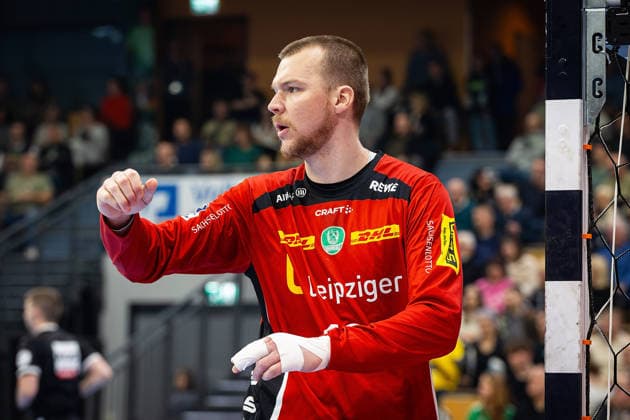 20.02.2026, xovx, Handball Daikin Handball Bundesliga, HSG Wetzlar - SC DHfK Leipzig Jubel bei Tomas Mrkva (SC DHfK Leipzig) Wetzlar Buderus-Arena Hessen Deutschland (DE)