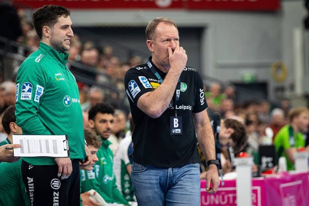 20.02.2026, xovx, Handball Daikin Handball Bundesliga, HSG Wetzlar - SC DHfK Leipzig Trainer Frank Carstens (SC DHfK Leipzig) Wetzlar Buderus-Arena Hessen Deutschland (DE)