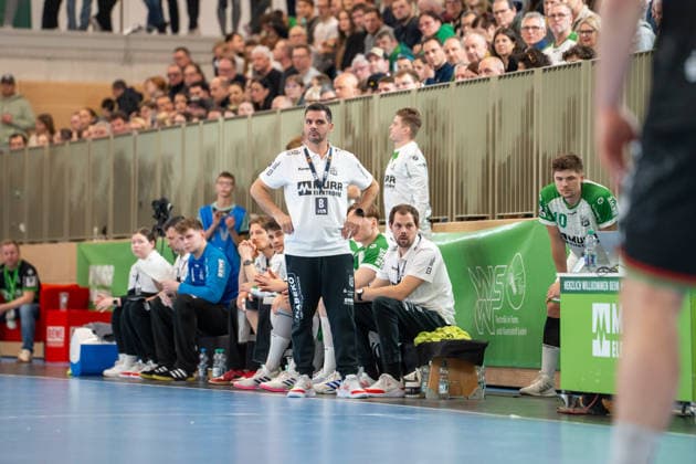 Handball I Herren I Saison 2025-2026 I 2. Bundesliga I 20. Spieltag I HC Oppenweiler Backnang - TUSEM Essen I 20.02.2026 Rui Silva (Trainer, HC Oppenweiler Backnang) und Frederick Griesbach (Co-Trainer, HC Oppenweiler Backnang) Backnang Murrtal Arena Baden-Württemberg Deutschland Copyright: xLobeca MaxxPetershansx