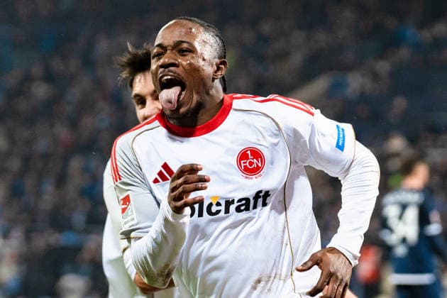 Deutschland: 2. Bundesliga 2025 2026 23. Spieltag, VfL Bochum vs. 1. FC Nürnberg Freitag, 20.02.2026 Vonovia Ruhr Stadion, Nordrhein-Westfalen Tor zum 0:1 durch Mohamed Ali Zoma (1. FC Nürnberg, 23) Jubel Freude Emotionen Torjube