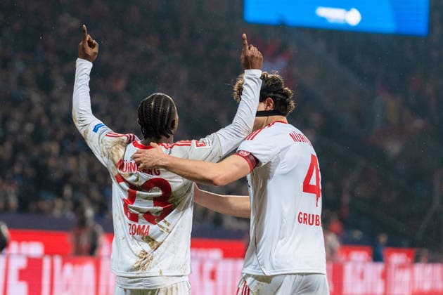 Deutschland: 2. Bundesliga 2025 2026 23. Spieltag, VfL Bochum vs. 1. FC Nürnberg Freitag, 20.02.2026 Vonovia Ruhr Stadion, Nordrhein-Westfalen Tor zum 0:1 durch Mohamed Ali Zoma (1. FC Nürnberg, 23) Jubel Freude Emotionen Torjube Fabio Gruber (1. FC Nürnberg, 4)