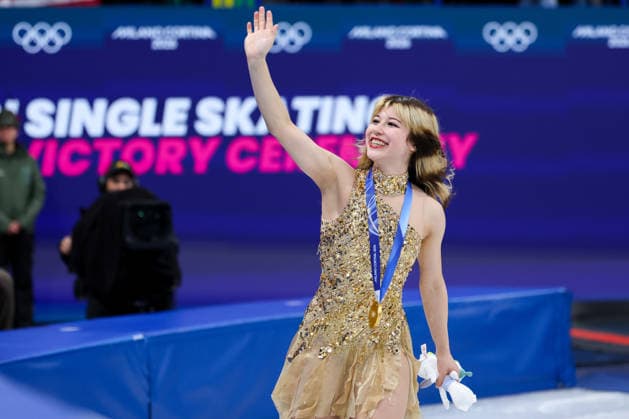 February 19, 2026, Milan, Italy: Gold medalist Alysa Liu of United States of America celebrates during the Figure skating, Eiskunstlauf Women Single Skating - Free Skating of the Milano Cortina 2026 Winter Olympics at Milano Ice Skating Arena. Milan Italy - ZUMAs197 20260219_aaa_s197_814 Copyright: xFabrizioxCarabellix
