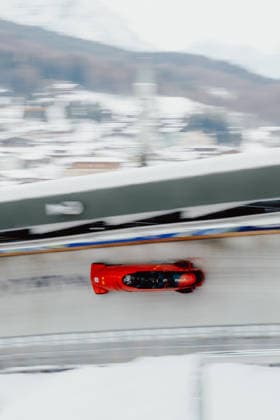 OLYMPICS - Winter Olympic Games, Olympische Spiele, Olympia, OS Milano Cortina 2026 CORTINA D AMPEZZO,ITALY,21.FEB.26 - OLYMPICS, BOBSLEIGH - Winter Olympic Games Milano Cortina 2026, 4-man, heat 1 and 2, men. Image shows Kaizhi Sun (CHN), Jin Zhang (CHN), Yaolong Shi (CHN) and Tai An (CHN).  GEPAxpictures xAlexanderxSolc