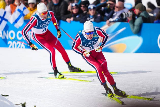 Winter Olympics in Milan Cortina 2026 Val di Fiemme, Italy 20260221. Martin Lowstrom Nyenget and Emil Iversen from Norway during the cross-country skiing 50 km Classic men Tesero CC-Stadium during the Winter Olympics in Milano Cortina 2026. Photo: Lise Aserud NTB Val di Fiemme Italy EDITORIAL USE ONLY. RESTRICTED USE FOR BETTING COMPANIES Ref:_SPOrCdt2LnVClE.jpg *** Winter Olympics in Milan Cortina 2026 Val di Fiemme, Italy 20260221 Martin Lowstrom Nyenget and Emil Iversen from Norway during the cross country skiing 50 km Classic men Tesero CC Stadium during the Winter Olympics in Milano Cortina 2026 Photo Lise Aserud NTB Val di Fiemme Italy EDITORIAL USE ONLY RESTRICTED USE FOR BETTING COMPANIES  Copyright: xLisexAserudxx xNTBx