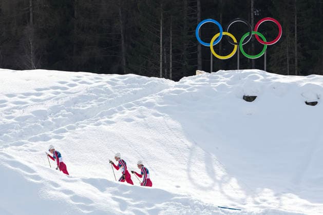 Winter Olympics in Milan Cortina 2026 Val di Fiemme, Italy 20260221. Emil Iversen, Martin Lowstrom Nyenget and Johannes Hosflot Klaebo from Norway during the cross-country skiing 50 km Classic men Tesero CC-Stadium during the Winter Olympics in Milano Cortina 2026. Photo: Lise Aserud NTB Val di Fiemme Italy EDITORIAL USE ONLY. RESTRICTED USE FOR BETTING COMPANIES Ref:_SPOo9vCSa4Ufqo.jpg *** Winter Olympics in Milan Cortina 2026 Val di Fiemme, Italy 20260221 Emil Iversen, Martin Lowstrom Nyenget and Johannes Hosflot Klaebo from Norway during the cross country skiing 50 km Classic men Tesero CC Stadium during the Winter Olympics in Milano Cortina 2026 Photo Lise Aserud NTB Val di Fiemme Italy EDITORIAL USE ONLY RESTRICTED USE FOR BETTING COMPANIES  Copyright: xLisexAserudxx xNTBx