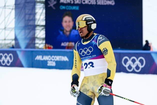 Livigno, Italien 21. Februar 2026: Ski Freestyle Ski Cross Männer - Olympia 2026 Im Bild: Florian Fischer (GER) Snow Park *** Livigno, Italy February 21, 2026 Ski Freestyle Ski Cross Men Olympia 2026 In the picture Florian Fischer GER Snow Park Copyright: xFotostandx xHettichx