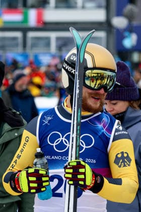 Livigno, Italien 21. Februar 2026: Ski Freestyle Ski Cross Männer - Olympia 2026 Im Bild: Cornel Renn (GER) Snow Park *** Livigno, Italy February 21, 2026 Ski Freestyle Ski Cross Men Olympia 2026 In the picture Cornel Renn GER Snow Park Copyright: xFotostandx xHettichx