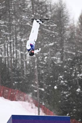 2026 WINTER Olympic Games, Olympische Spiele, Olympia, OS Reilly Flanagan of Australia during the Mixed Team Aerials finals at the Livigno Aerials and Moguls Park on day 15 of the 2026 Milano Cortina Winter Olympic Games in Livigno, Italy, Saturday, February 21, 2026. ( NO ARCHIVING, EDITORIAL USE ONLY LIVIGNO SONDRIO ITALY  Copyright: xDANxHIMBRECHTSx 20260221157611661798