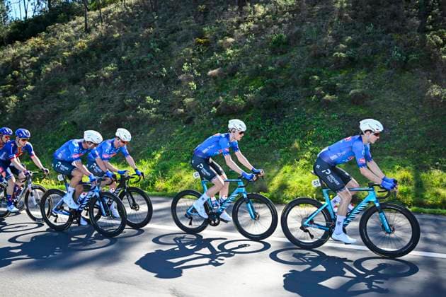 Volta Algarve 2026 Stage 4 LAGOS, PORTUGAL - FEBRUARY 21 : Bayer Tobias (AUT) of Alpecin - Premier Tech, Belmans Lennert (BEL) of Alpecin - Premier Tech in action during stage 4 of the 52th edition of Volta Algarve an UCI ProSeries 2.Pro cycling road race stage for Men Elite of 175.1 km with start in Albufeira and finish in Lagos on February 21, 2026 in Lagos, Portugal, 21 02 2026 ( Motordriver Guy De Vuyst - Lagos Portugal  Copyright: xNicoxVereeckenx