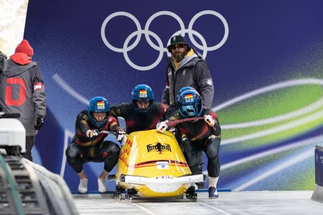 GER – Francesco Friedrich, Matthias Sommer, Alexander Schuller,Felix Straub, Viererbob der Männer bei den Olympischen Winterspielen Milano Cortina 2026 im Cortina Sliding Centre, Cortina dAmpezzo, Italien, am 21. Februar 2026. compete in the Mens Four-Man bobsleigh event at the Olympic Winter games, Winterspiele,Spiele, Summer games Milano Cortina 2026 at the Cortina Sliding Centre, Cortina dAmpezzo, Italy, on February 21, 2026. *** GER - Francesco Friedrich, Matthias Sommer, Alexander Schuller,Felix Straub, Mens Four Man bobsleigh at the Olympic Winter Games Milano Cortina 2026 at the Cortina Sliding Centre, Cortina dAmpezzo, Italy, on February 21, 2026 compete in the Mens Four Man bobsleigh event at the Olympic Winter Games Milano Cortina 2026 at the Cortina Sliding Centre, Cortina dAmpezzo, Italy, on February 21, 2026 Copyright: HMBxMedia MarcxNiemeyer