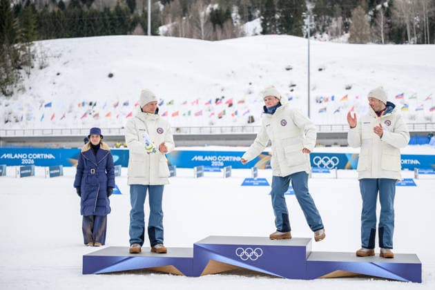 260221 Martin Lowstroem Nyenget, Johannes Hosflot Klaebo and Emil Iversen of Norway celebrate on the podium after men s 50km classic technique cross-country skiing race during day 15 of the 2026 Winter Olympics on February 21, 2026 in Val di Fiemme. Photo: Maxim Thore BILDBYRAN kod MT MT1001 skidor cross-country skiing langrenn Olympic Games, Olympische Spiele, Olympia, OS olympics winter olympics os ol olympiska spel vinter-os olympiske leker milano cortina 2026 milan cortina 2026 milano cortina 2026 olympic games milano cortina 2026 winter olympic games milano cortina-os milano cortina-ol vinter-ol 15 bbeng norge jubel guld silver brons bronze gold gull *** 260221 Martin Lowstroem Nyenget, Johannes Hosflot Klaebo and Emil Iversen of Norway celebrate on the podium after men s 50km classic technique cross country skiing race during day 15 of the 2026 Winter Olympics on February 21, 2026 in Val di Fiemme Photo Maxim Thore BILDBYRAN kod MT MT1001 skidor cross country skiing langrenn olympic games olympics winter olympics os ol olympiska spel vinter os olympiske leker milano cortina 2026 milan cortina 2026 milano cortina 2026 olympic games milano cortina 2026 winter olympic games milano cortina os milano cortina ol vinter ol 15 bbeng norge jubel guld silver bronz bronze gold gull  Copyright: MAXIMxTHORE BB260221MT128