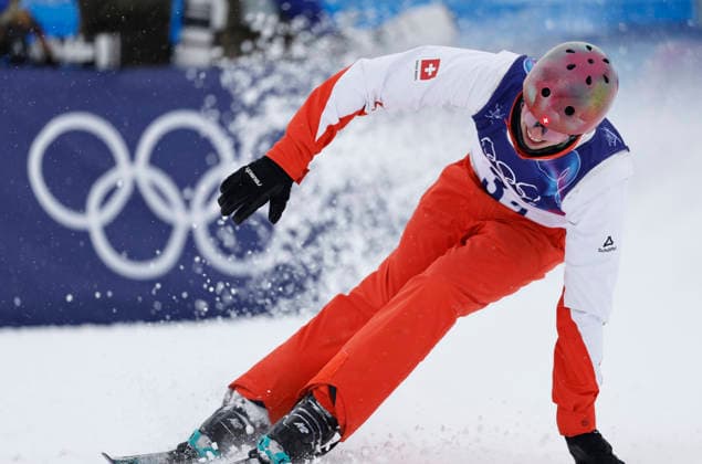 (260221) -- LIVIGNO, Feb. 21, 2026 -- Pirmin Werner of Switzerland competes during the freestyle skiing mixed team aerials final 1 at the Milan-Cortina 2026 Olympic Winter games, Winterspiele,Spiele, Summer games in Livigno, Italy, Feb. 21, 2026. ) (MICO2026)ITALY-LIVIGNO-OLYMPIC WINTER GAMES-FREESTYLE SKIING-MIXED TEAM AERIALS-FINAL WangxPeng 