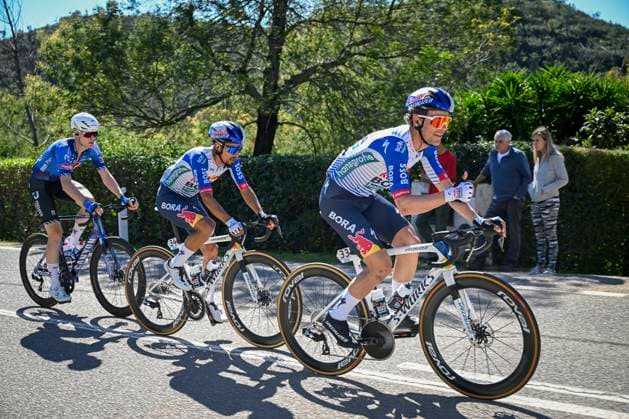 Volta Algarve 2026 Stage 4 LAGOS, PORTUGAL - FEBRUARY 21 : Martinez Daniel Felipe (COL) of Red Bull - BORA - Hansgrohe, Marit Arne (BEL) of Red Bull - BORA - Hansgrohe in action during stage 4 of the 52th edition of Volta Algarve an UCI ProSeries 2.Pro cycling road race stage for Men Elite of 175.1 km with start in Albufeira and finish in Lagos on February 21, 2026 in Lagos, Portugal, 21 02 2026 ( Motordriver Guy De Vuyst - Lagos Portugal  Copyright: xNicoxVereeckenx