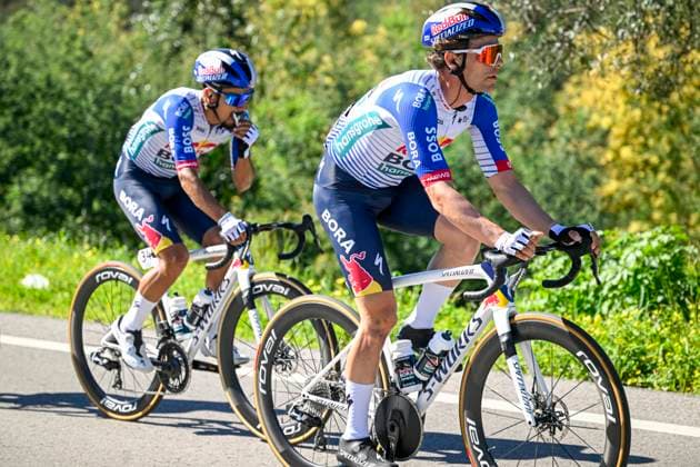Volta Algarve 2026 Stage 4 LAGOS, PORTUGAL - FEBRUARY 21 : Martinez Daniel Felipe (COL) of Red Bull - BORA - Hansgrohe, Marit Arne (BEL) of Red Bull - BORA - Hansgrohe in action during stage 4 of the 52th edition of Volta Algarve an UCI ProSeries 2.Pro cycling road race stage for Men Elite of 175.1 km with start in Albufeira and finish in Lagos on February 21, 2026 in Lagos, Portugal, 21 02 2026 ( Motordriver Guy De Vuyst - Lagos Portugal  Copyright: xNicoxVereeckenx