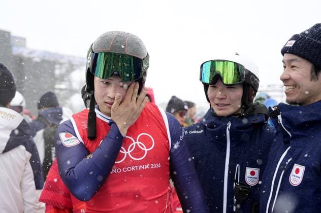 Milan Cortina Olympics: Freestyle skiing Japanese freestyle skier Satoshi Furuno (L) sheds tears after placing fourth in the men s ski cross final at the Milan Cortina Olympics on Feb. 21, 2026, at Livigno Snow Park in Livigno, Italy.  A14AA0005311228P