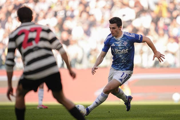 ComoÕs Anastasios Douvikas during the Serie A soccer match between Juventus and Como at the Allianz Stadium in Turin, north west Italy - Saturday, February 21, 2026. - Soccer .  Copyright: xMarcoxAlpozzi LaPressex