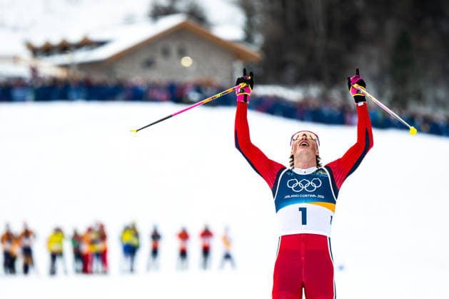 260221 Johannes Hosflot Klaebo of Norway celebrates after winning the men s 50km classic technique cross-country skiing race during day 15 of the 2026 Winter Olympics on February 21, 2026 in Val di Fiemme. Photo: Maxim ThorÃ BILDBYRAN kod MT MT1001 skidor cross-country skiing langrenn Olympic Games, Olympische Spiele, Olympia, OS olympics winter olympics os ol olympiska spel vinter-os olympiske leker milano cortina 2026 milan cortina 2026 milano cortina 2026 olympic games milano cortina 2026 winter olympic games milano cortina-os milano cortina-ol vinter-ol 15 bbeng norge jubel *** 260221 Johannes Hosflot Klaebo of Norway celebrates after winning the men s 50km classic technique cross country skiing race during day 15 of the 2026 Winter Olympics on February 21, 2026 in Val di Fiemme Photo Maxim ThorÃ BILDBYRAN kod MT MT1001 skidor cross country skiing langrenn olympic games olympics winter olympics os ol olympiska spel vinter os olympiske leker milano cortina 2026 milan cortina 2026 milano cortina 2026 olympic games milano cortina 2026 winter olympic games milano cortina os milano cortina ol vinter ol 15 bbeng norge jubel  Copyright: MAXIMxTHORE BB260221MT154