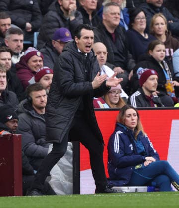Unai Emery (Aston Villa head coach) at the Aston Villa v Leeds United EPL match, at Villa Park, Birmingham, UK on 21st February, 2026. 