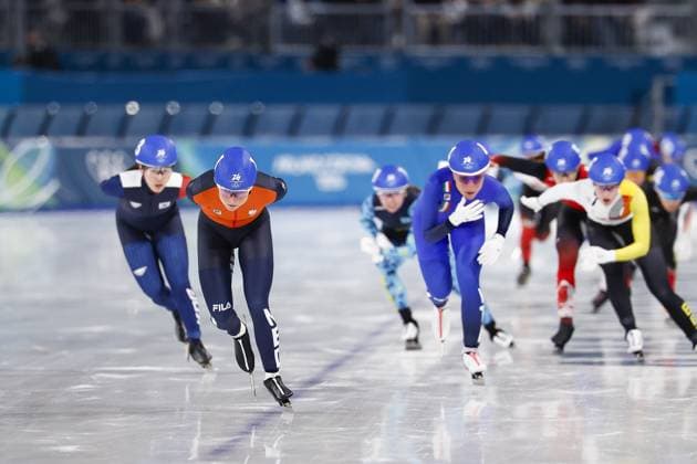 MILAN , 21-02-2026 , Milano Speed skating, Eisschnelllauf Stadium , Olympic Winter games, Winterspiele,Spiele, Summer games 2026 - Speed Skating mass start ladies semifinals, Picture shows Marijke Groenewoud Olympic Winter Games 2026 - Speed Skating mass start  x201784193x Copyright:
